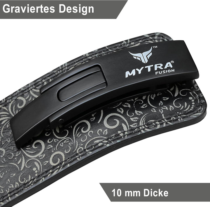 Mytra Fusion gewichthebergürtel weisse Schnalle Lifting Belt for Fitnessstudio, Fitness, Training, g