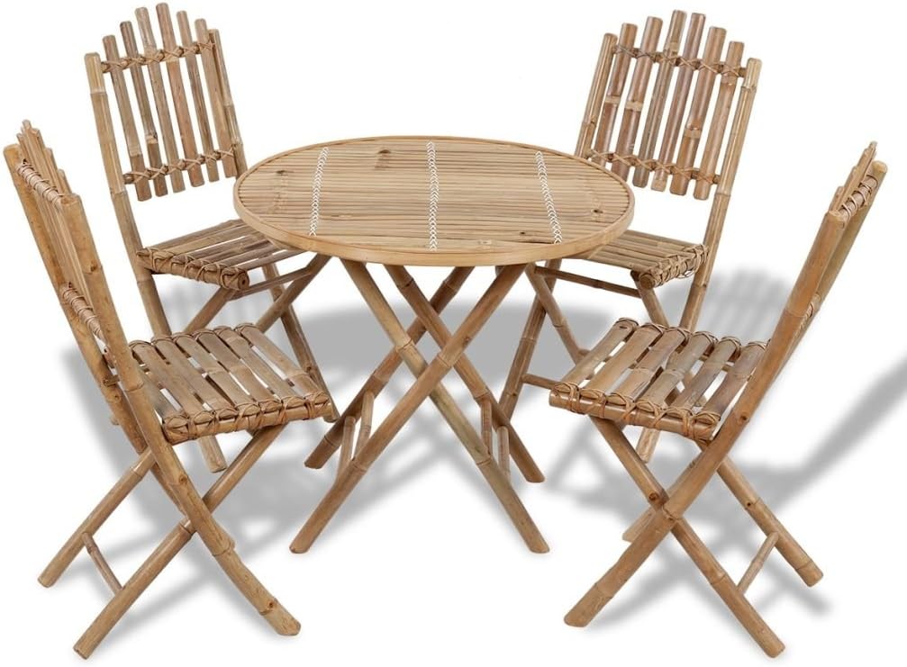 Tidyard 5-TLG. Gartenmöbel Set Garten Sitzgruppe Klappbar Essgruppe Gartengruppe Sitzgarnitur Faltba