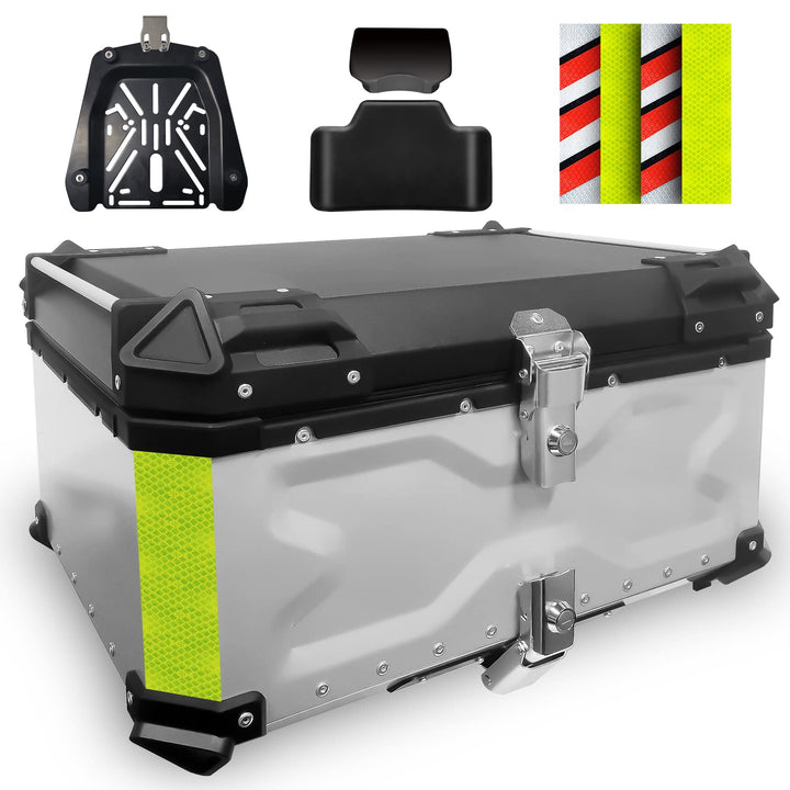 VOKKA Topcase Motorrad, 65L Aluminiumlegierung Topcase für Roller, Wasserdicht, Staubdicht und Diebs