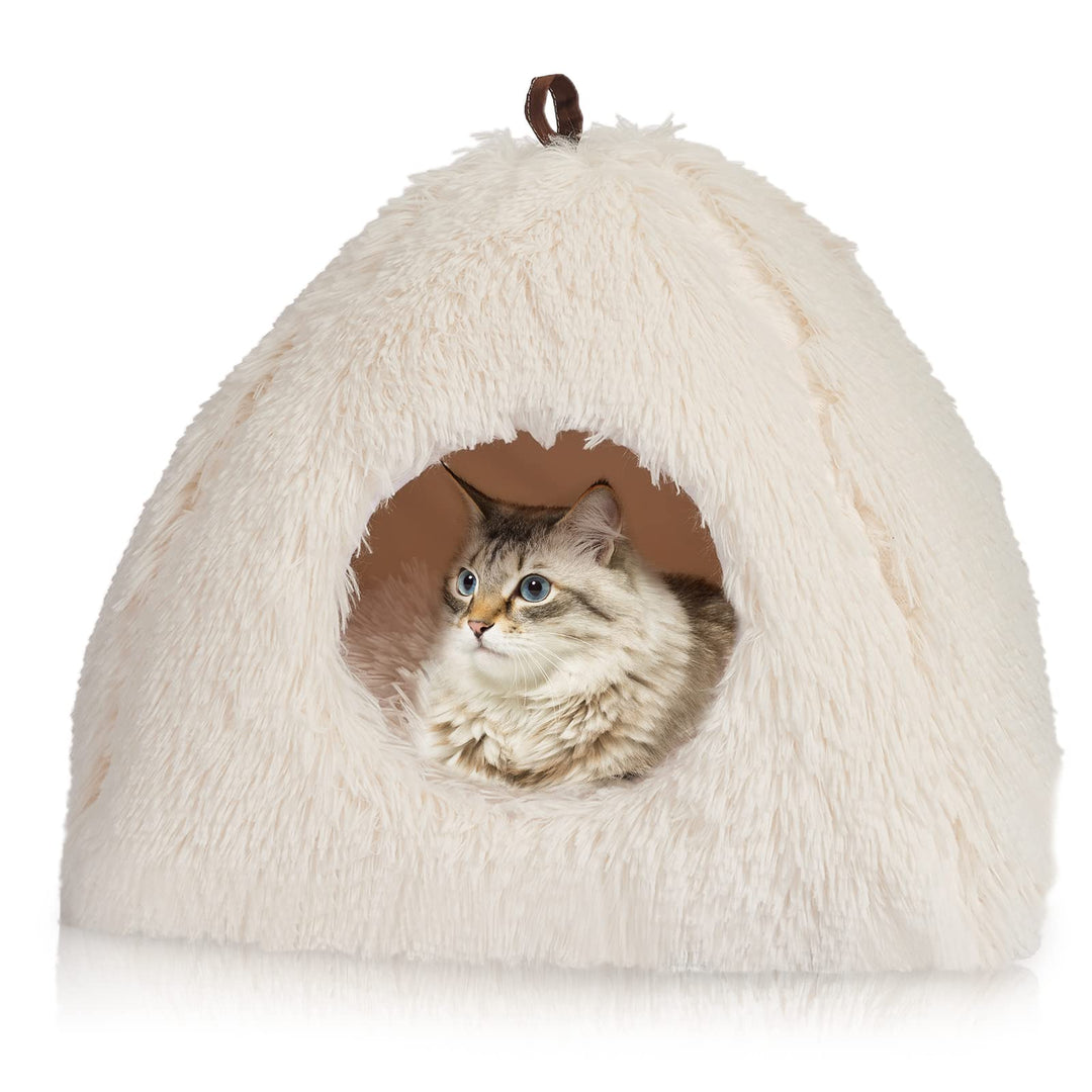 CATISM Katzenhöhle Katzenbett Katzenhaus Kuschelhöhle 40x40cm Faltbar Waschbar Bequemer Katzenschlaf