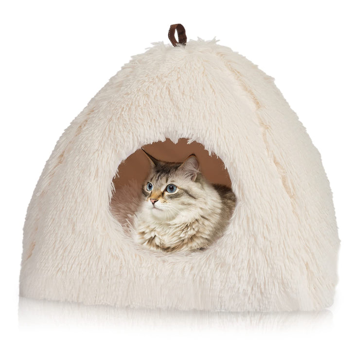 CATISM Katzenhöhle Katzenbett Katzenhaus Kuschelhöhle 40x40cm Faltbar Waschbar Bequemer Katzenschlaf