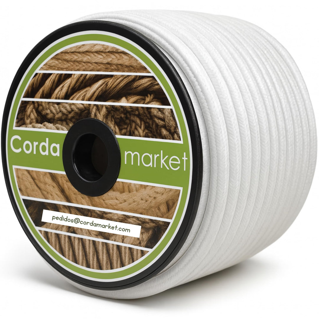 CORDAMARKET 10 mm Gummizug, Weiss, 25mts