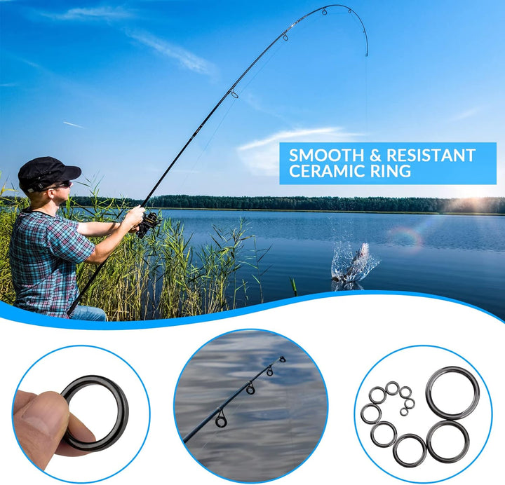 THKFISH Angelrute Reparatur Set Angeln Ruten Führung Ring Keramik Angelruteringe Rutenring Angelrute