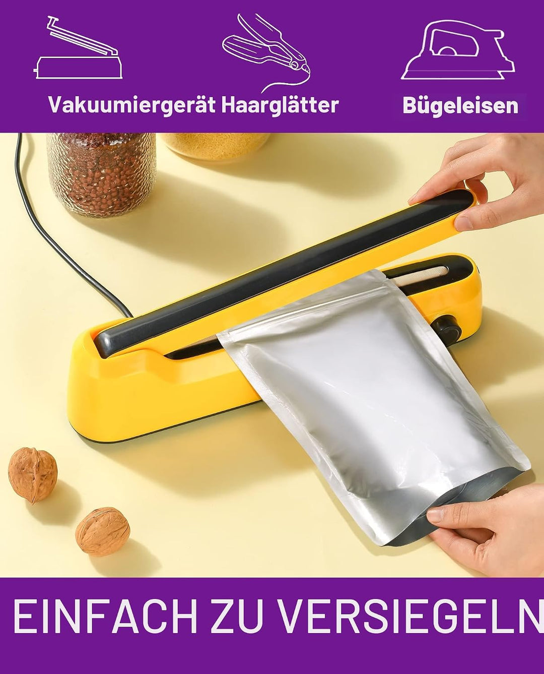 Midukit Mylar bags zur langfristige Lagerung Aufbewahrung von Lebensmitteln, 25 x 35 cm, 8,6 Mil, My