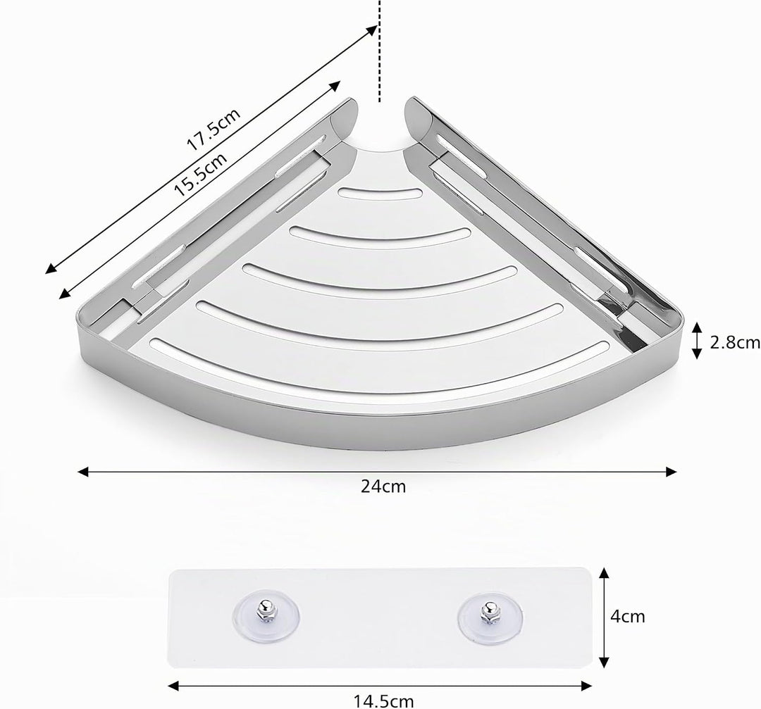 Duschablage ohne Bohren Duschregal Edelstahl Duschkorb Eckregal Ecke Badregal Bad Organizer Badezimm