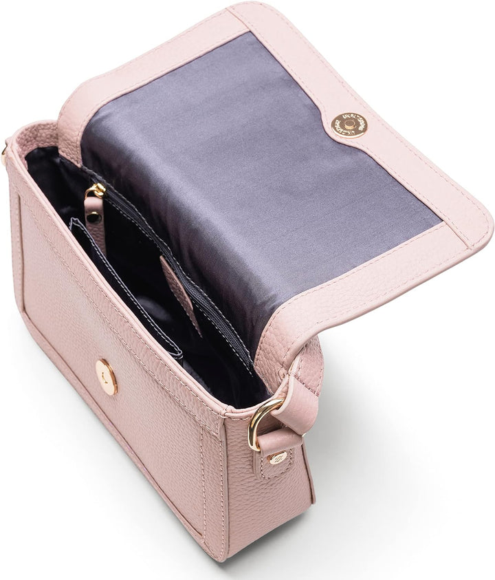 Lazarotti Bologna Leder Umhängetasche Damen | verstellbarer Schulterriemen | mittelgrosse Crossbody