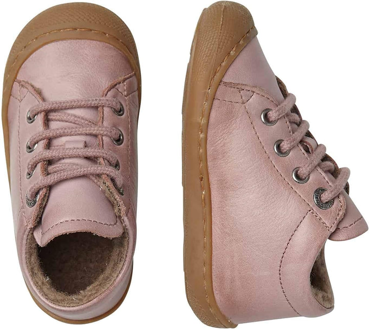 NATURINO Lauflernschuhe aus Leder mit Wollfutter, Altrosa