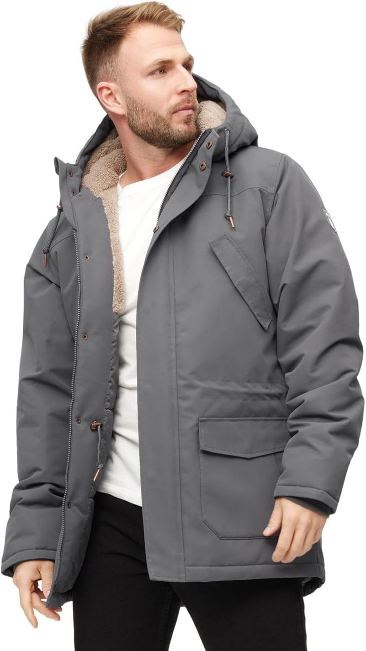 derbe Herren Regenjacke Winter Friese Festholm | Wintermantel | Parker | Hamburg M Lava Smoke, M Lav