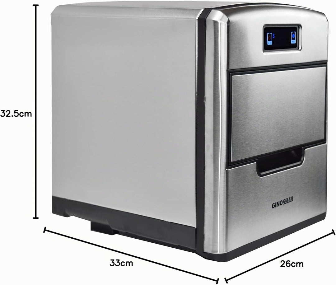 Gino Gelati GG-175W de Luxe Digitaler Edelstahl Eiswürfelbereiter Eiswürfelmaschine Icemaker