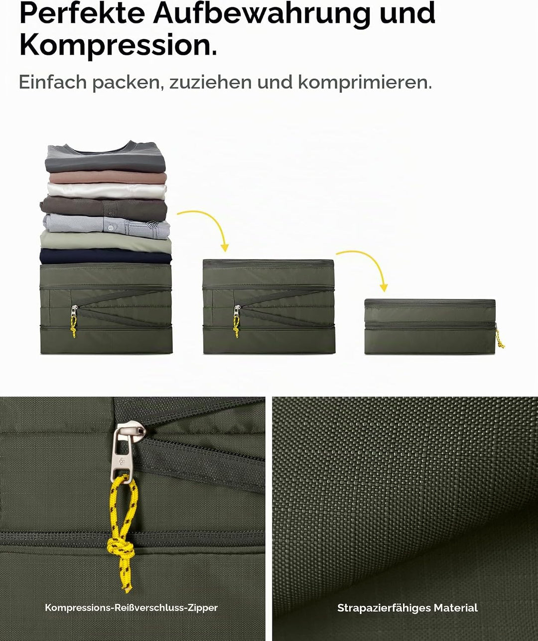 Spigen Life Packing Cube Packwürfel Koffer Organizer Set Packtaschen mit Kompression und Reissversch