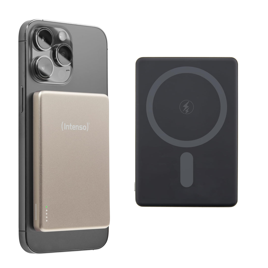 Intenso MW5000 Magnetische Powerbank 5000 mAh – MagSafe kompatibel, Wireless Charging 15W, USB-C PD