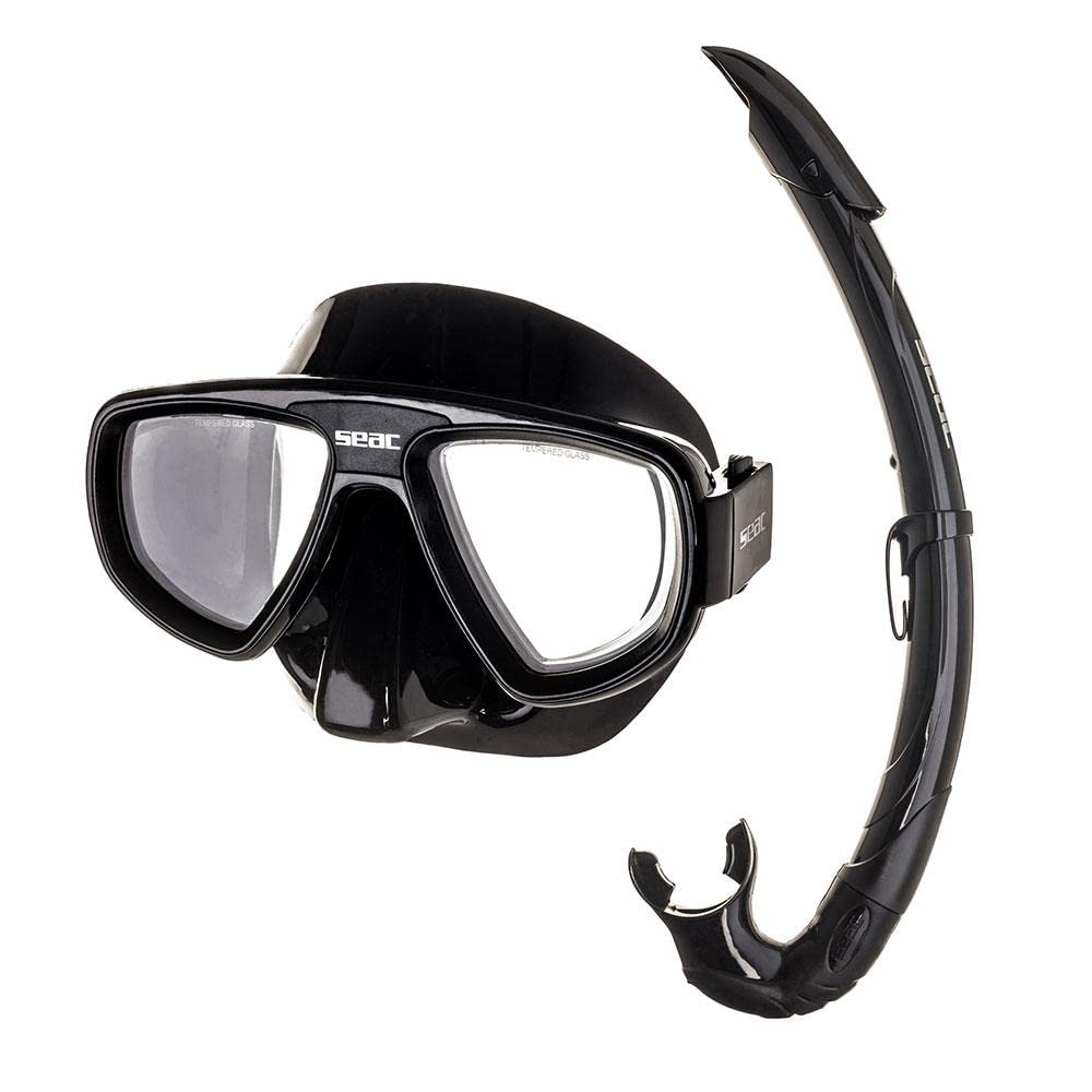 Seac Schnorchelset Extreme Evo, Set für das Tauchen, Schnorcheln und die Unterwasserjagd, Maske aus