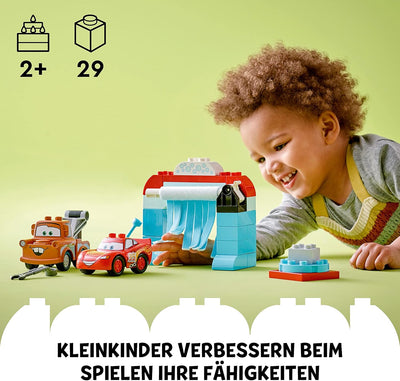 LEGO DUPLO Disney and Pixar's Cars Lightning McQueen & Mater in der Waschanlage Spielzeugautos, Moto