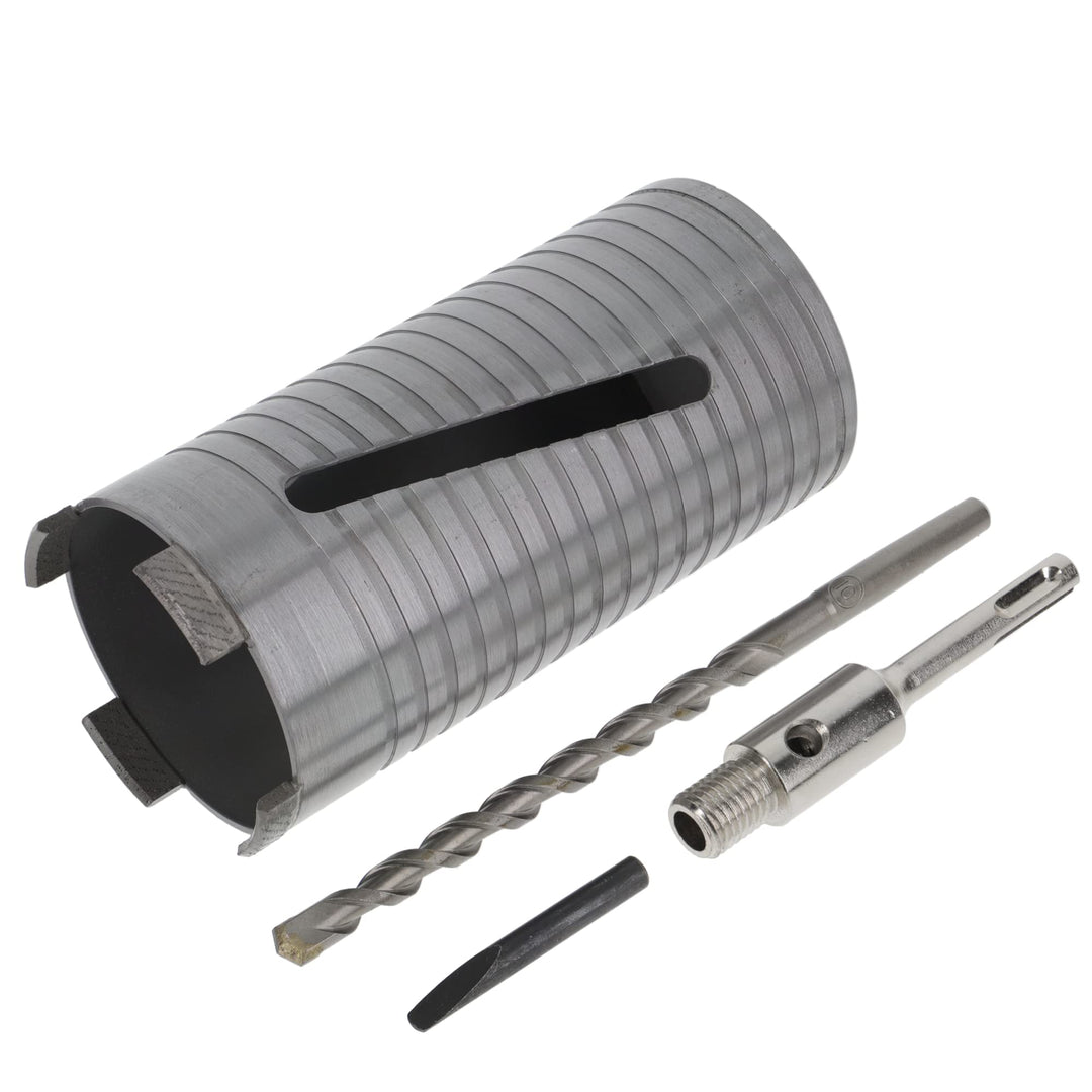 PRODIAMANT Diamant Bohrkrone ø 82mm Nutzlänge 150mm mit SDS Adapter lasergeschweisst für trocken Boh