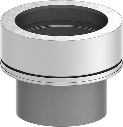 H&M New Line Edelstahlschornstein Schornstein Einzelteil doppelwandig Abgaskupplung EW zu DW Ø130mm