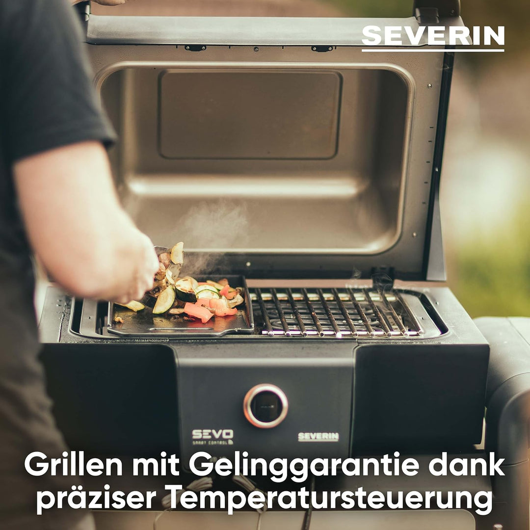 SEVERIN SEVO SMART CONTROL GT Elektrogrill mit App-Steuerung und Deckel, elektrischer Tischgrill, in
