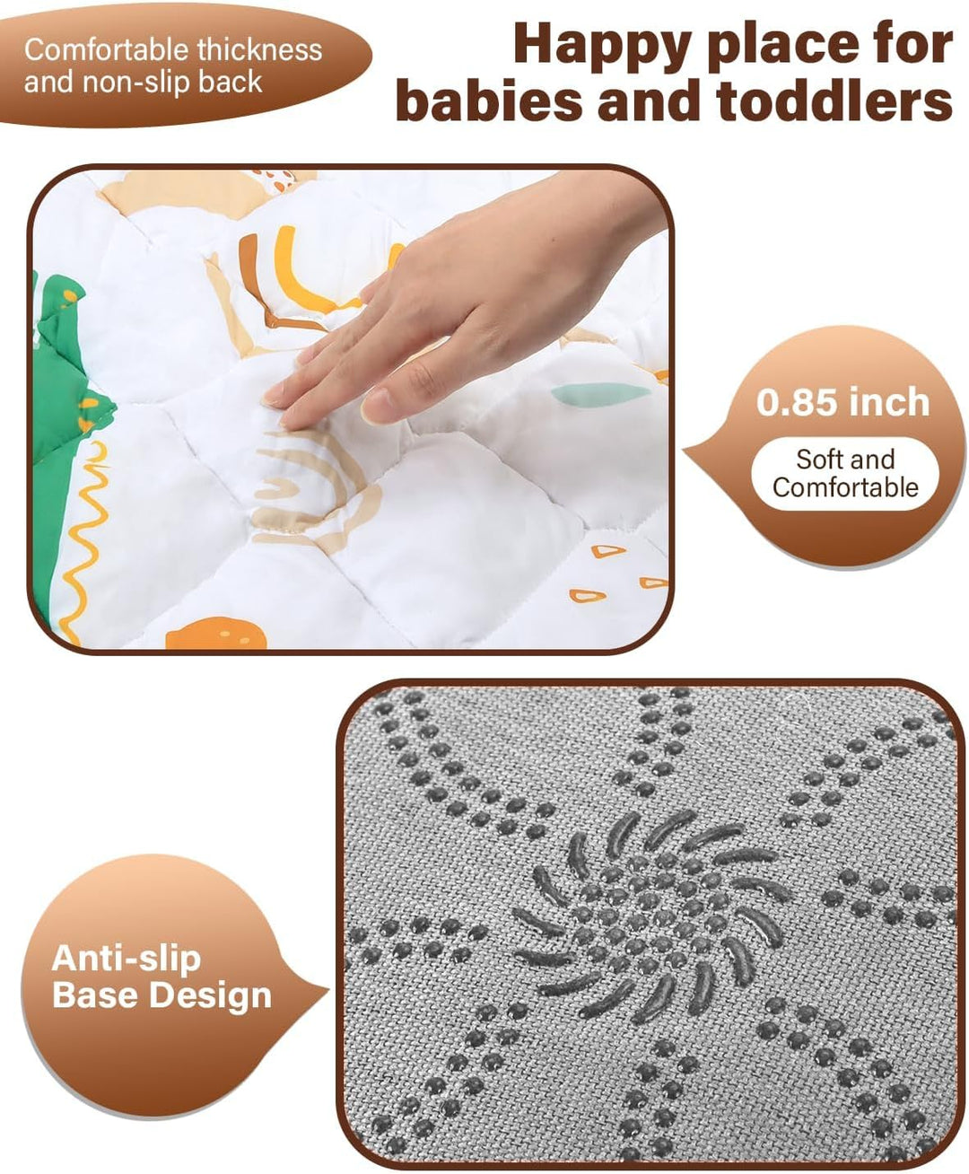 Weiche Spielmatte Baby 150x150cm, Trainingsmatte Für Säuglinge und Kleinkinder Mit Erhöhter Dicke, K