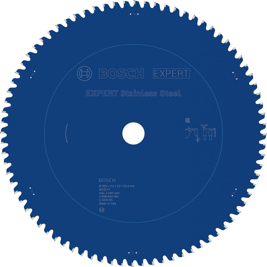 Bosch Accessories Kreissägeblatt Expert for Stainless Steel (Edelstahl, 305 x 25,4 x 2,5 mm, 80 Zähn