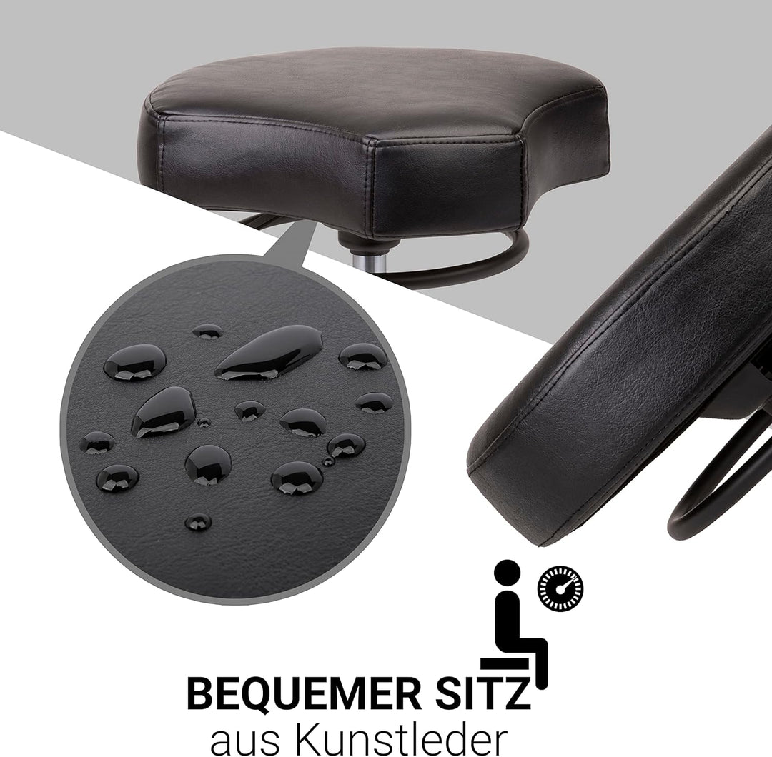 Staboos Rollhocker bis 160 kg - Ergonomisch geformter Sitz mit Ringauslösung - Drehhocker (Rollen un