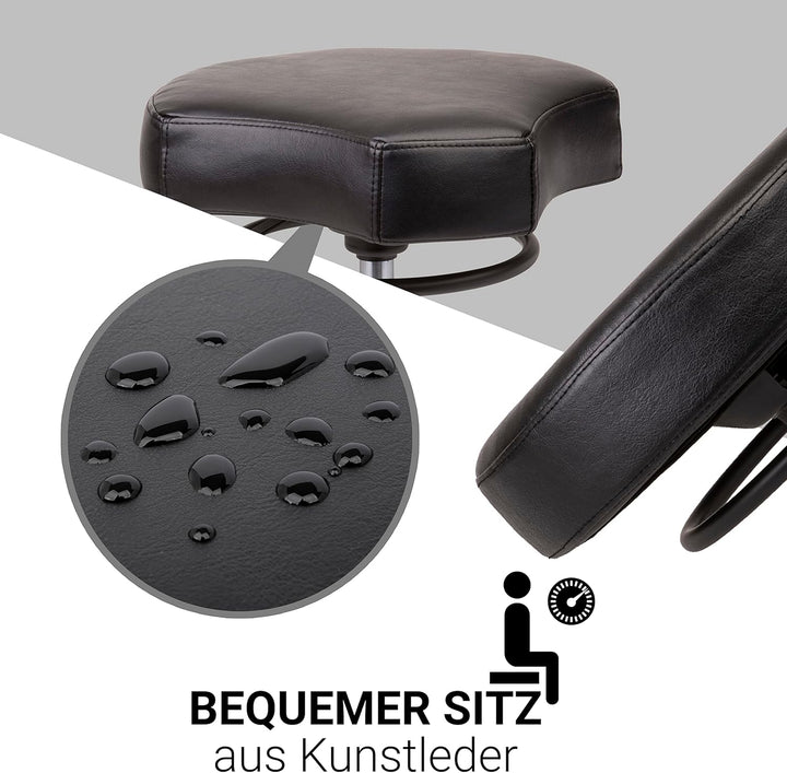 Staboos Rollhocker bis 160 kg - Ergonomisch geformter Sitz mit Ringauslösung - Drehhocker (Rollen un