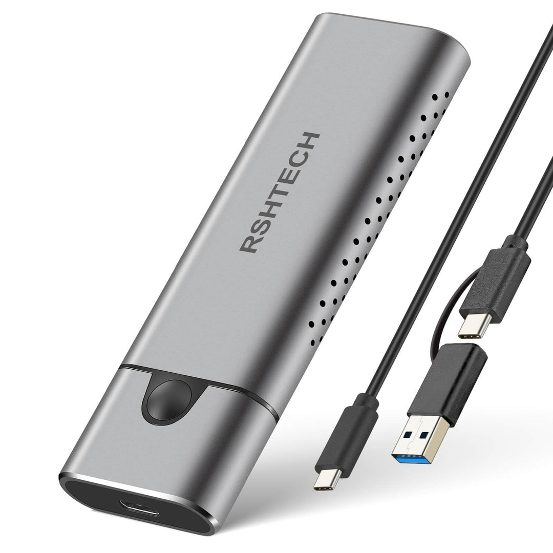RSHTECH Nvme SSD M.2 Gehäuse Aluminium - USB M.2 Adapter, USB 3.2 Gen 2 10gbps PCIe - UASP Trim - SA