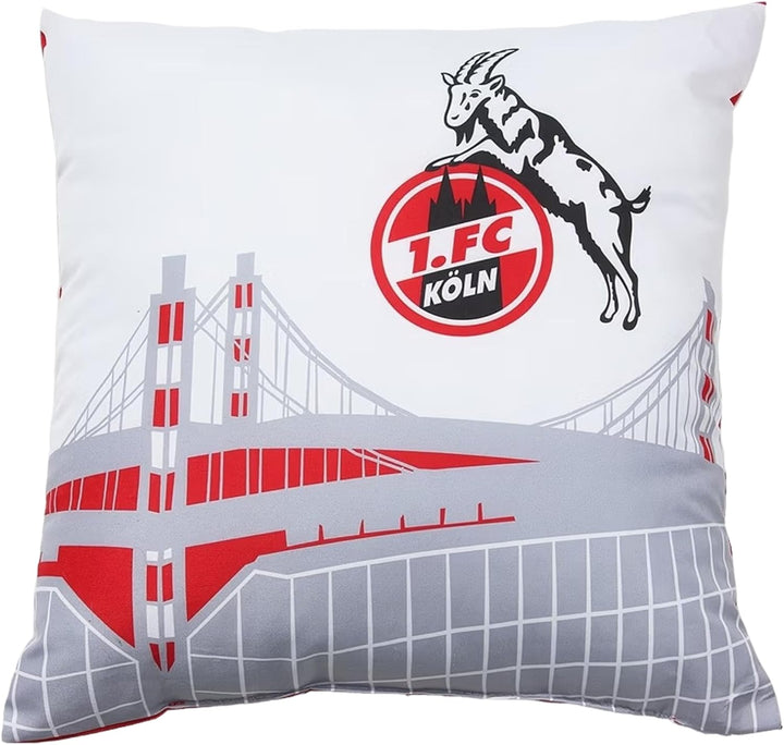 1. FC Köln Kissen - Stadion - rot-weiss Dekokissen - Plus Lesezeichen I Love Köln