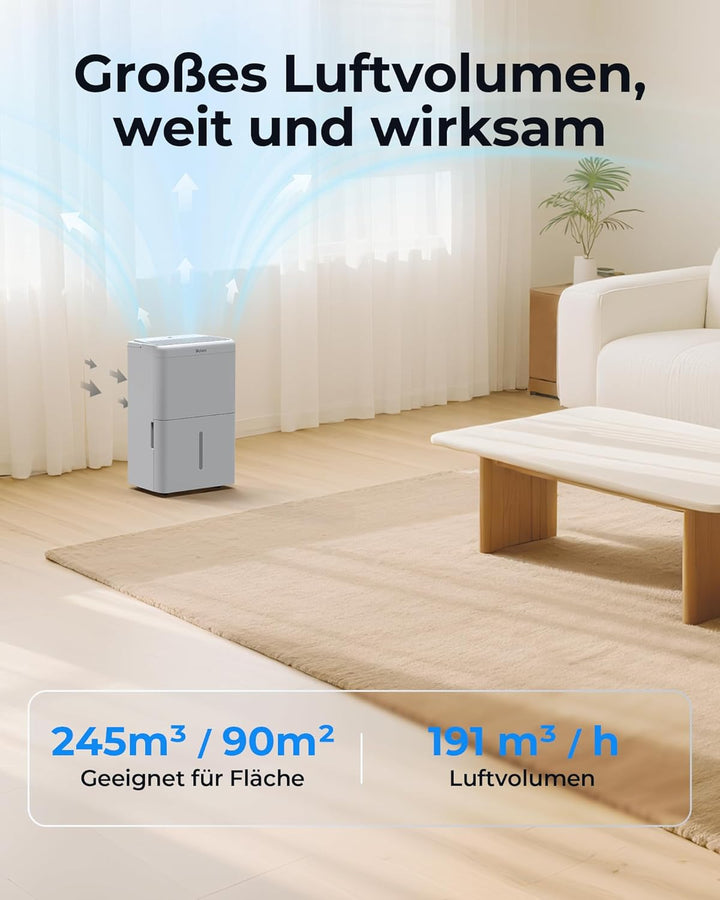 Woleix Luftentfeuchter elektrisch 30L, Entfeuchter elektrisch für Keller, Raumentfeuchter elektrisch