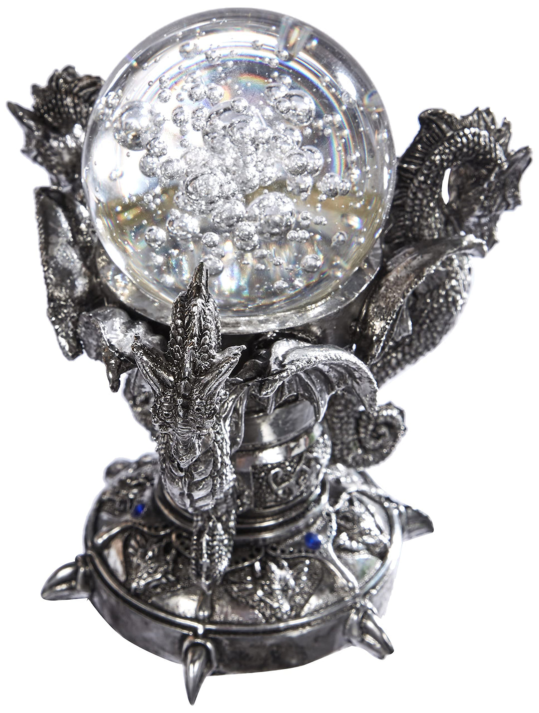 Design Toscano Drachen des Corfu Schlosses Gothic-Deko Statue, Polyresin und Glas, zweifarbig schwar