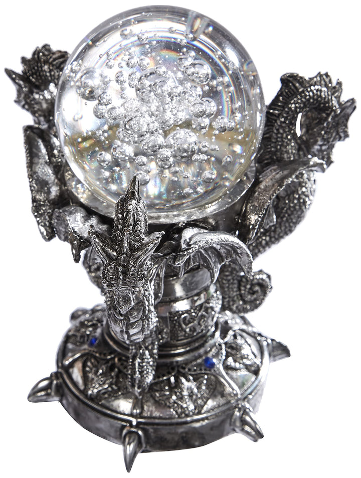 Design Toscano Drachen des Corfu Schlosses Gothic-Deko Statue, Polyresin und Glas, zweifarbig schwar