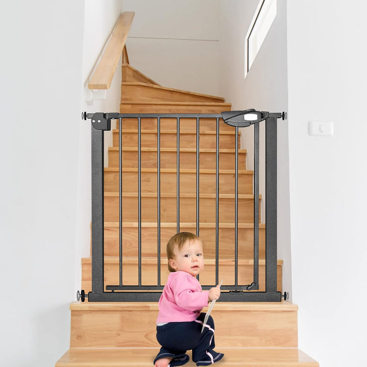 HENGMEI Türschutzgitter Treppengitter ohne bohren Baby Schutzgitter 75-85cm Schliesst automatisch Gi