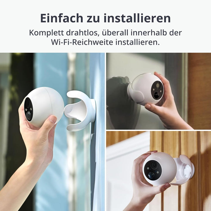 SwitchBot Drahtlose Sicherheitskamera Kit, 2K Aussenkamera mit Solarpanel, ununterbrochene Überwachu