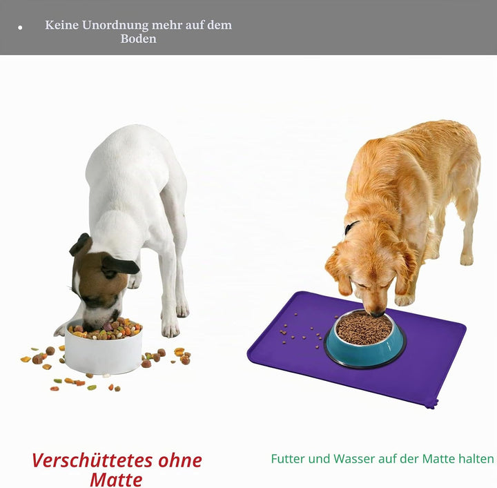 Reopet Silikon-Futtermatten für Haustiere - wasserdichte Hunde- und Katzenplatzmatten mit erhöhten R