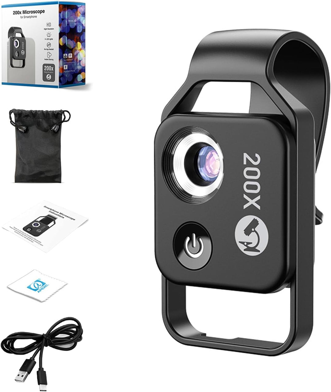 Nano Zoom, Nano Zoom für Smartphone, Smartphone Mikroskop, Nanozoom für Phone Nanozoom 200 für Handy