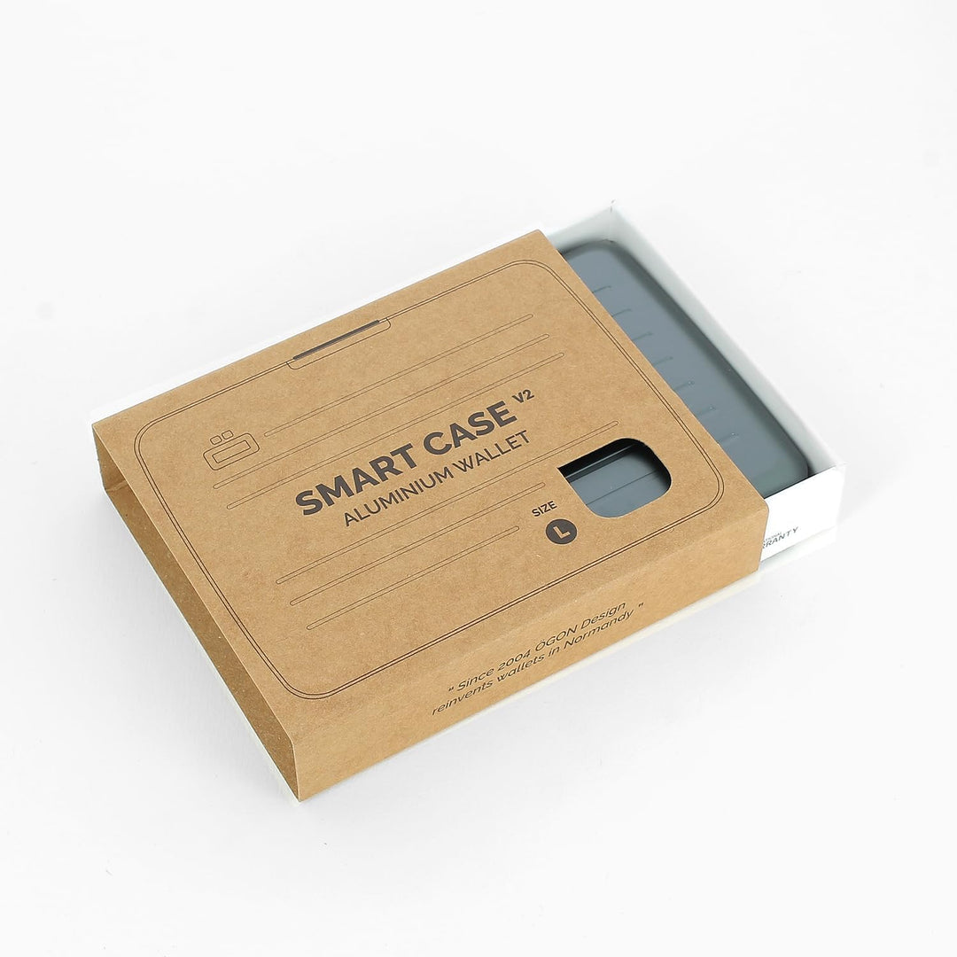 OGON Aluminium Geldbörse Smart Case V2 Large - Verstecktes Fach für Münzen und Scheine - RFID Schutz
