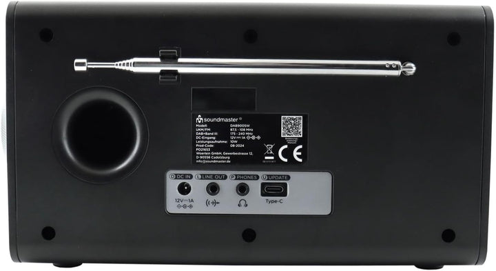 Soundmaster DAB900 Digitalradio mit DAB+ & UKW/FM, Bluetooth & Wecker, Farbe:schwarz, schwarz