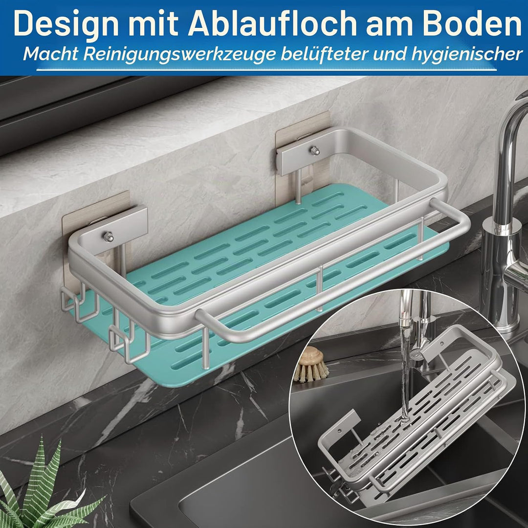 FOXWHALE Spülbecken Organizer,Haken Waschbecken Organizer Wand Hängend Ohne Bohren Selbstklebend Bad