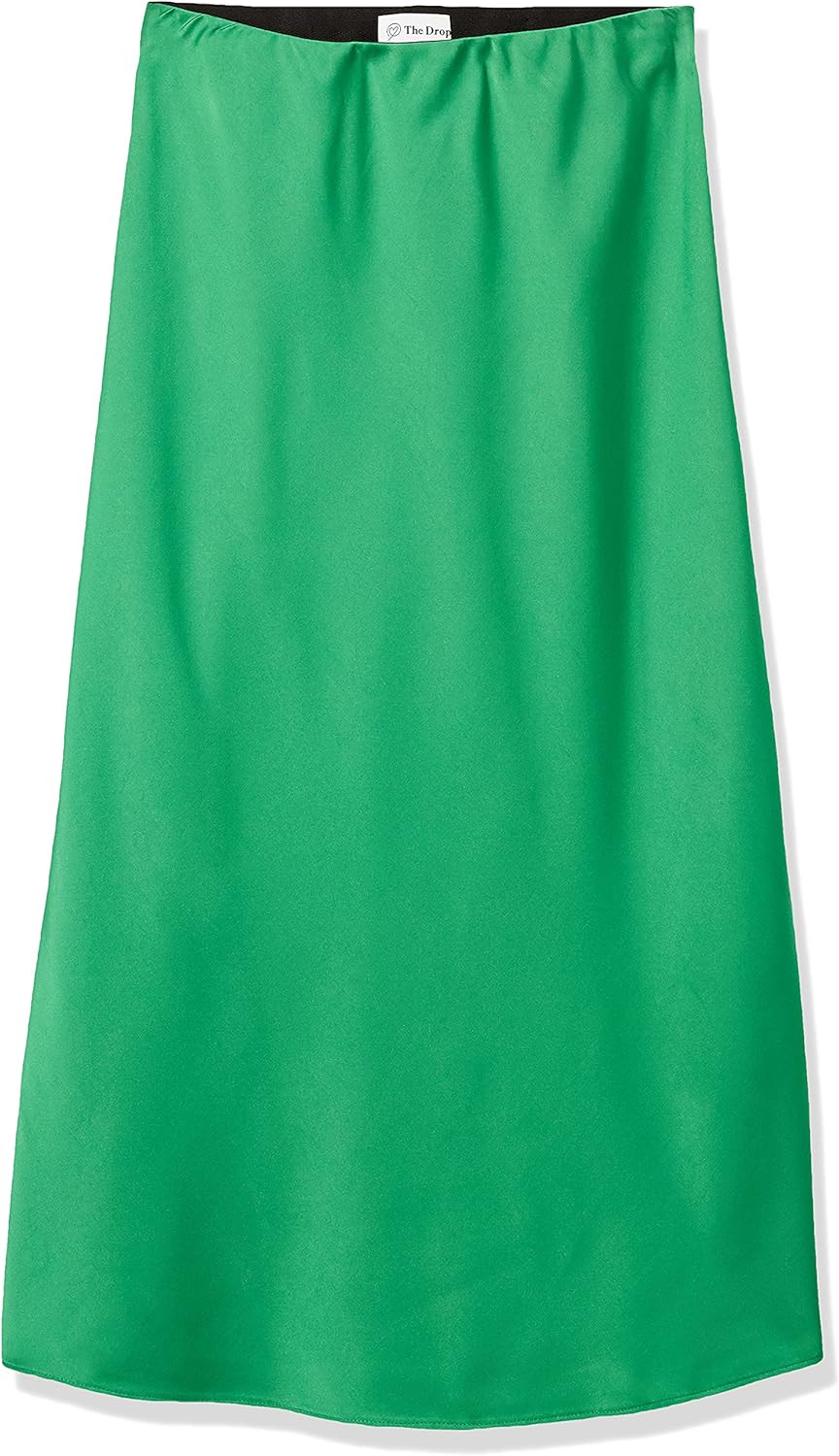The Drop Damen Maya Rock, seidiger Slip-Skirt-Stil XXL Grosse Grössen Smaragdgrün, XXL Große Gr
