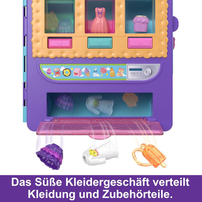 Polly Pocket Kleidergeschäft Spielset - Funktionierender Verkaufsautomat, 2-stöckiges Spielset, 2 Pu