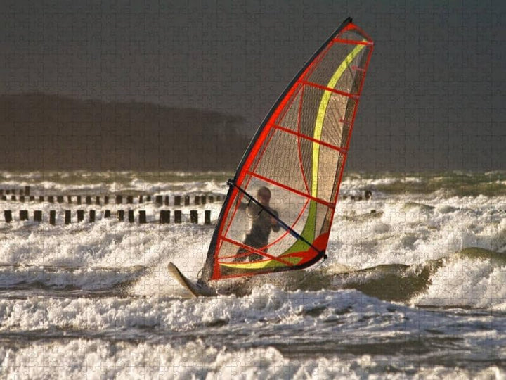 CALVENDO Puzzle Surfer auf der Ostsee 1000 Teile Lege-Grösse 64 x 48 cm Foto-Puzzle Bild von Rico Kö