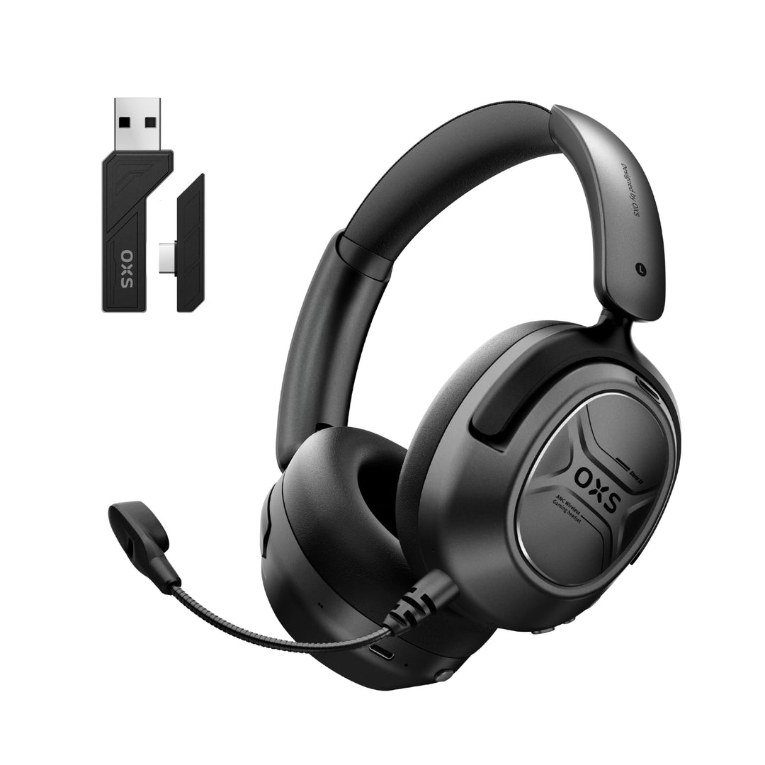 OXS Storm A2 kabelloses Gaming-Headset, Aktive Geräuschunterdrückung, 2,4 GHz Niedrige Latenz & Blue