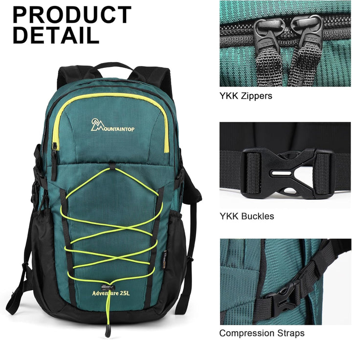 Mountaintop 25L/30L Wanderrucksack Daypack Damen Herren für Tageswanderungen, Outdoor, Radtouren 25L