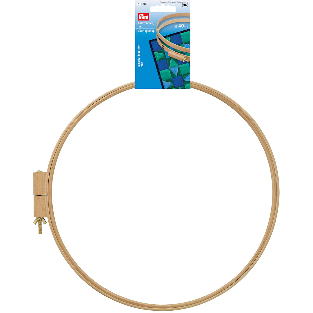Prym Quilting Hoop with Screw, Wood, Beige, 42 x 41.5 x 2.7 cm