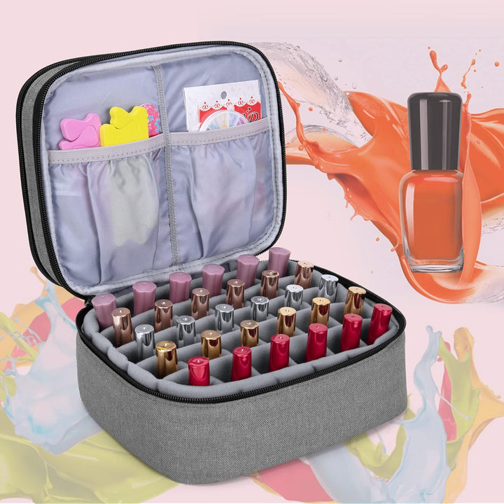 Luxja Aufbewahrungsbox für Nagellack, Organizer, Aufbewahrung für Nagellack, Grau
