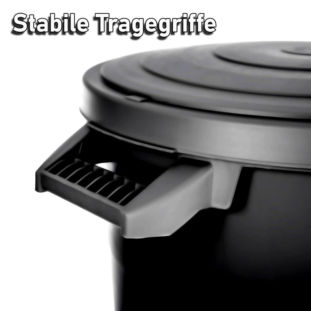 BigDean 2X wetterfeste Universaltonne mit Deckel und 2 stabilen Tragegriffen 80 Liter SCHWARZ - Rege