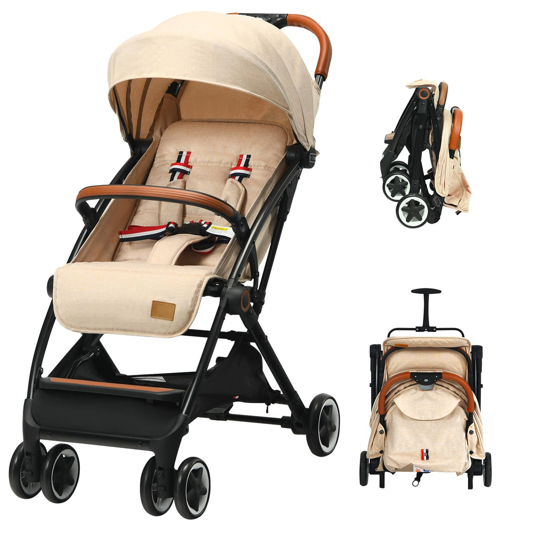 LIFEZEAL Kinderwagen Klappbar, Kinderbuggy mit Liegeposition & verstellbarer Rückenlehne, Reisebuggy