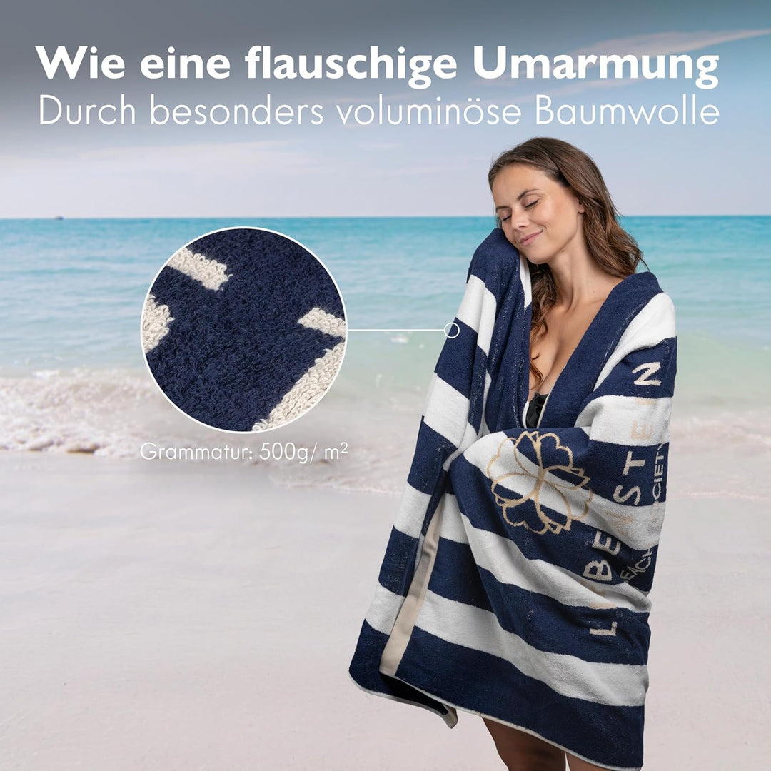 Liebenstein® Premium Strandtuch Beach Society – 100x180 cm – softig weiches Strandhandtuch mit styli