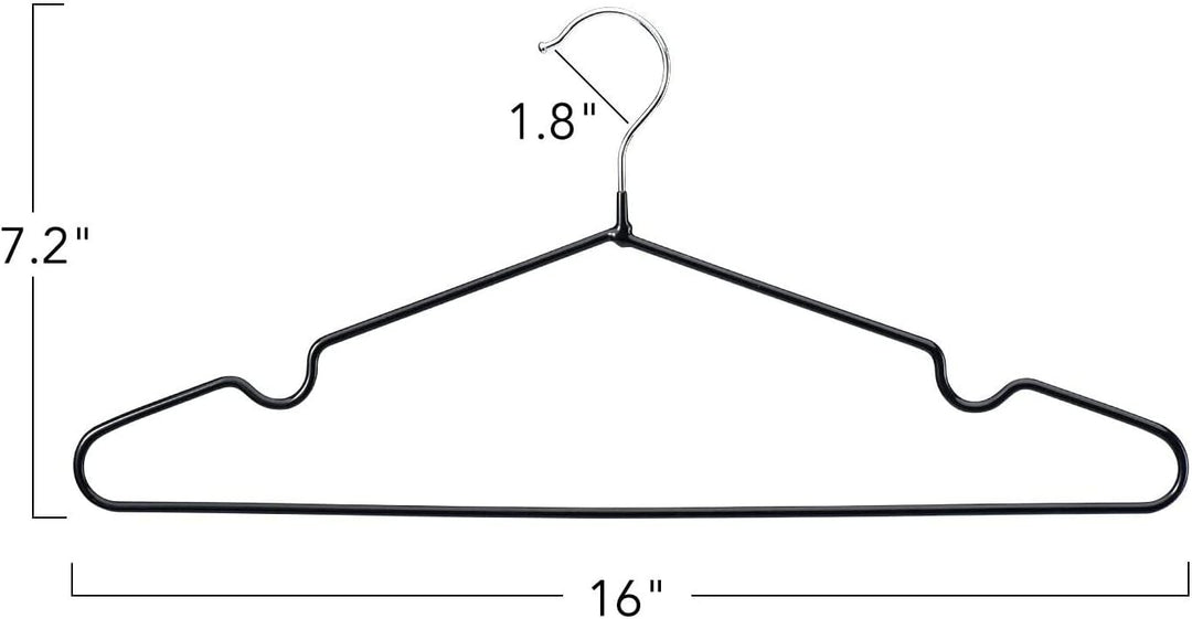HOUSE DAY Kleiderbügel Schwarz 40 Stück Gummibeschichtet Metall Kleiderbügel Drahtbügel Kleiderbügel