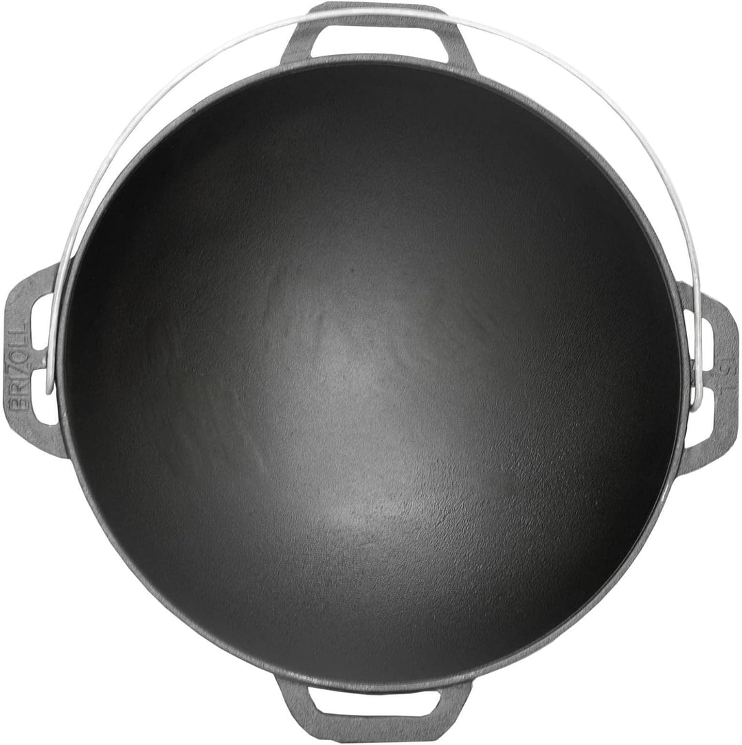 4BIG.fun Gusseisen Kazan 10 L Schwenktopf Kasan mit Deckel aus Gusseisen Wokpfanne Grill Cast Iron C