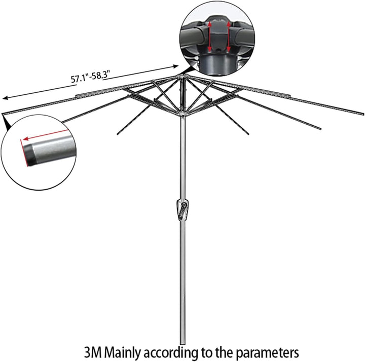 kyaoayo Ersatz-Regenschirmstoff, Sonnenschirm-Ersatzabdeckung, Anti-Ultraviolett-Überdachungsabdecku
