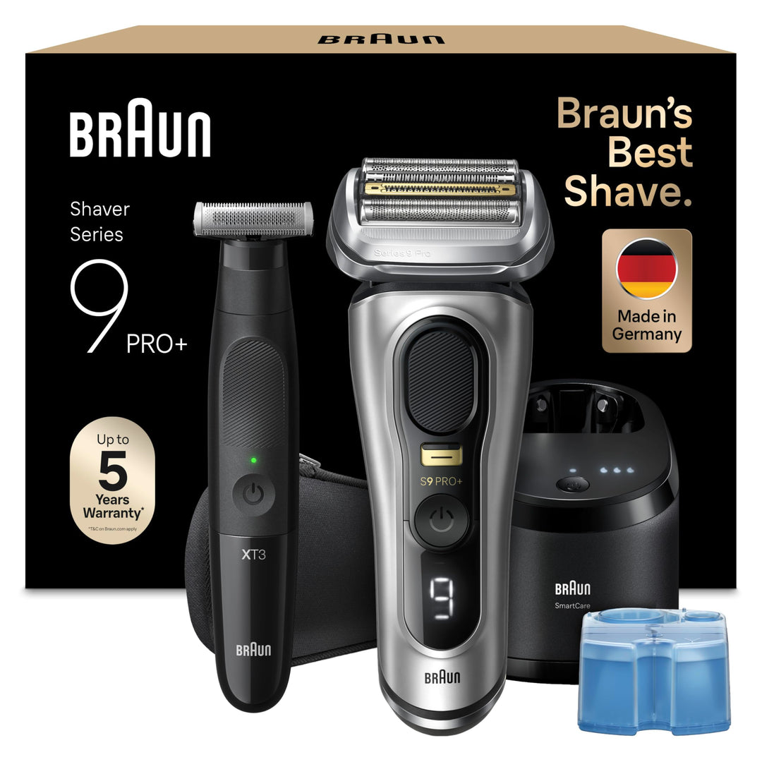 Bundle of Braun Series 9 Pro+ Rasierer Made in Germany, 9567cc, Silber + Braun Series XT3 Gesicht &